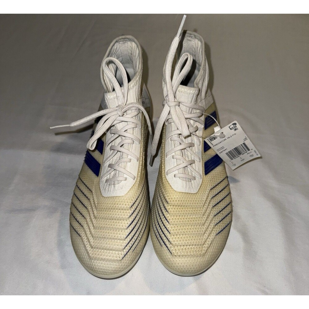 2019 Adidas Predator 19.2 FG Soccer Cleats Men’s 7.5 White Blue D97941 New Tags